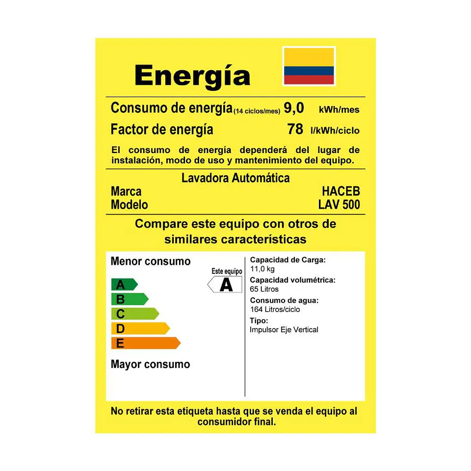 Lavadora HACEB Carga Superior 11 kg (24lb) 9002376 7