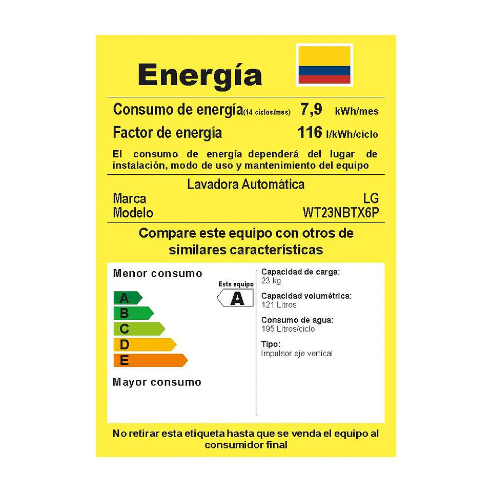 Lavadora C Superior 23 K Negra LG Carga Superior 23 kg (51 lb) WT23NBTX6P.ANBECOL 4