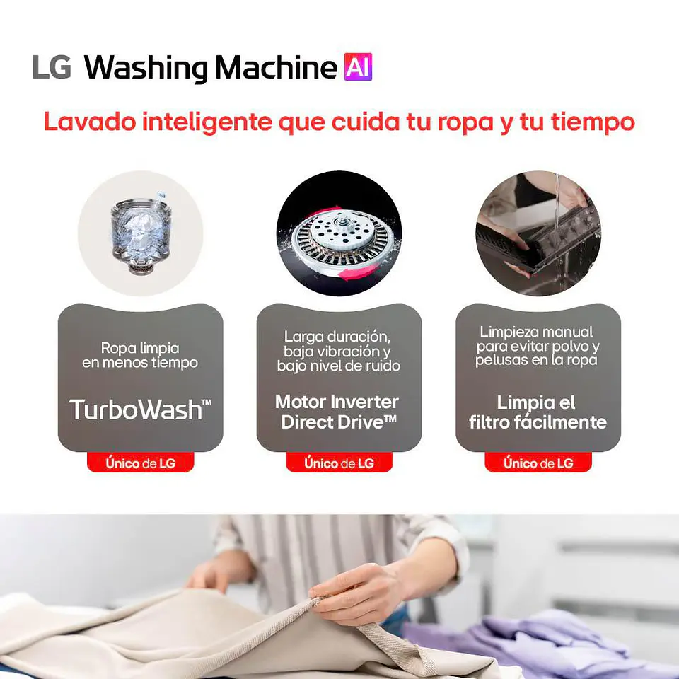 Lavadora C Superior 23 K Negra LG Carga Superior 23 kg (51 lb) WT23NBTX6P.ANBECOL 5