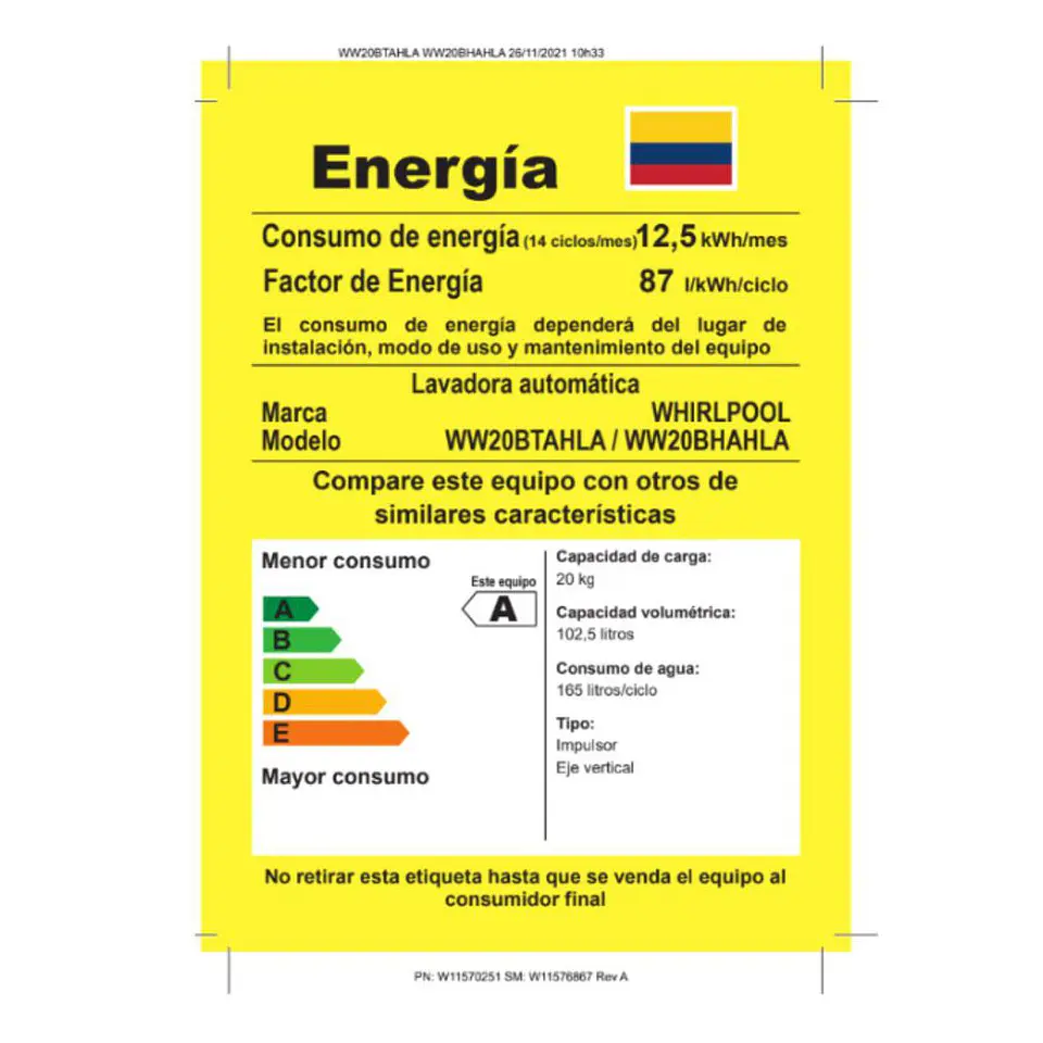 Lavadora WHIRLPOOL Carga Superior 20 kg (44lb) WW20NTBHLA 5