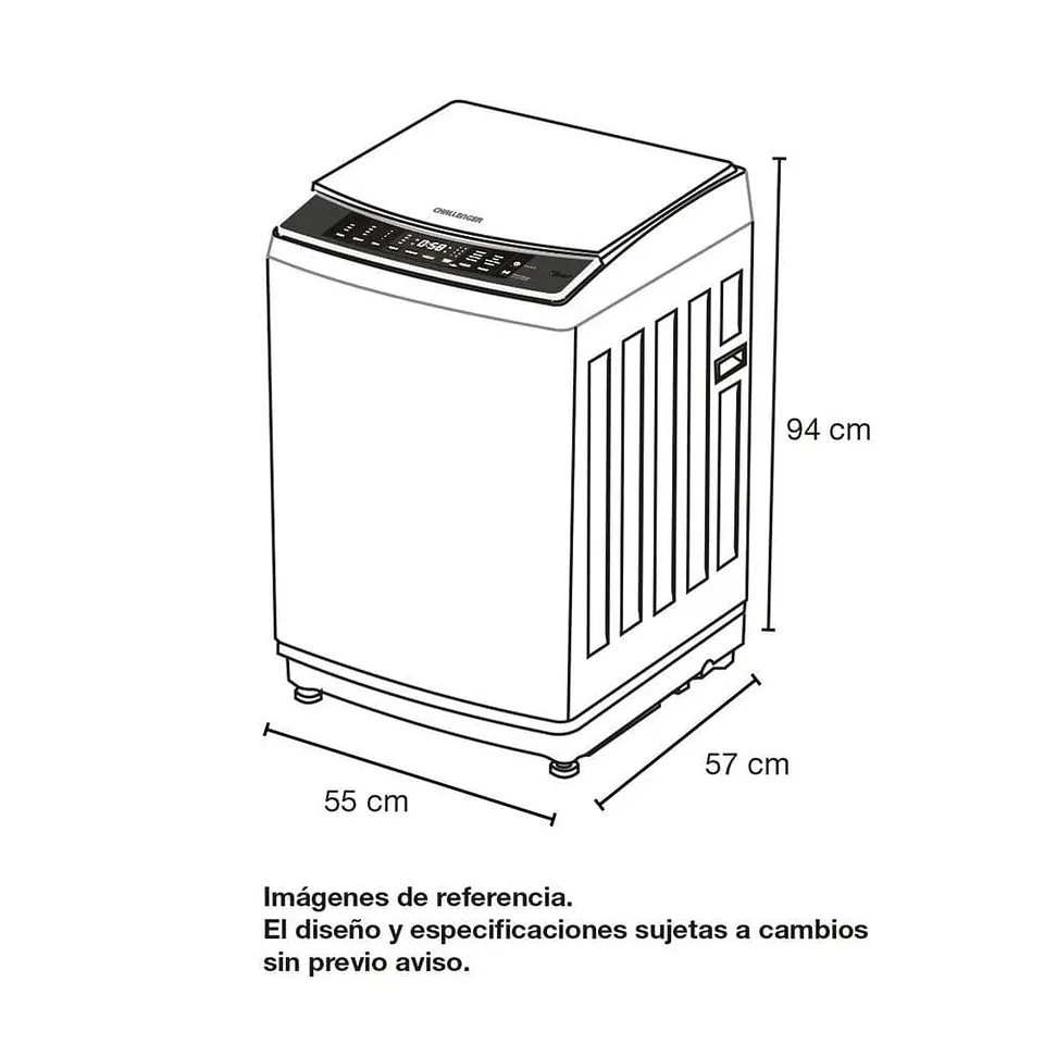 Lavadora CHALLENGER Carga Superior 11 kg (24lb) CW 5711 DGM 3