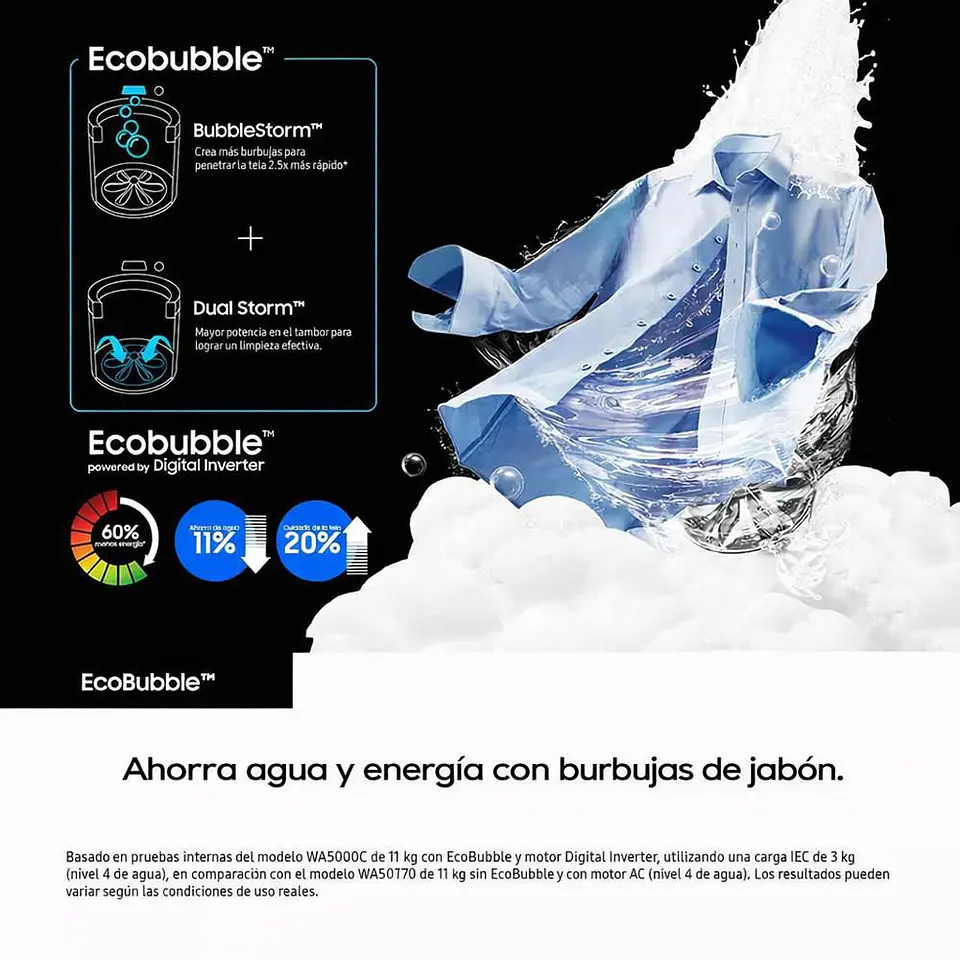 Lavadora SAMSUNG Carga Superior 23 kg (51 lb) WA23C3554GV/CO 7
