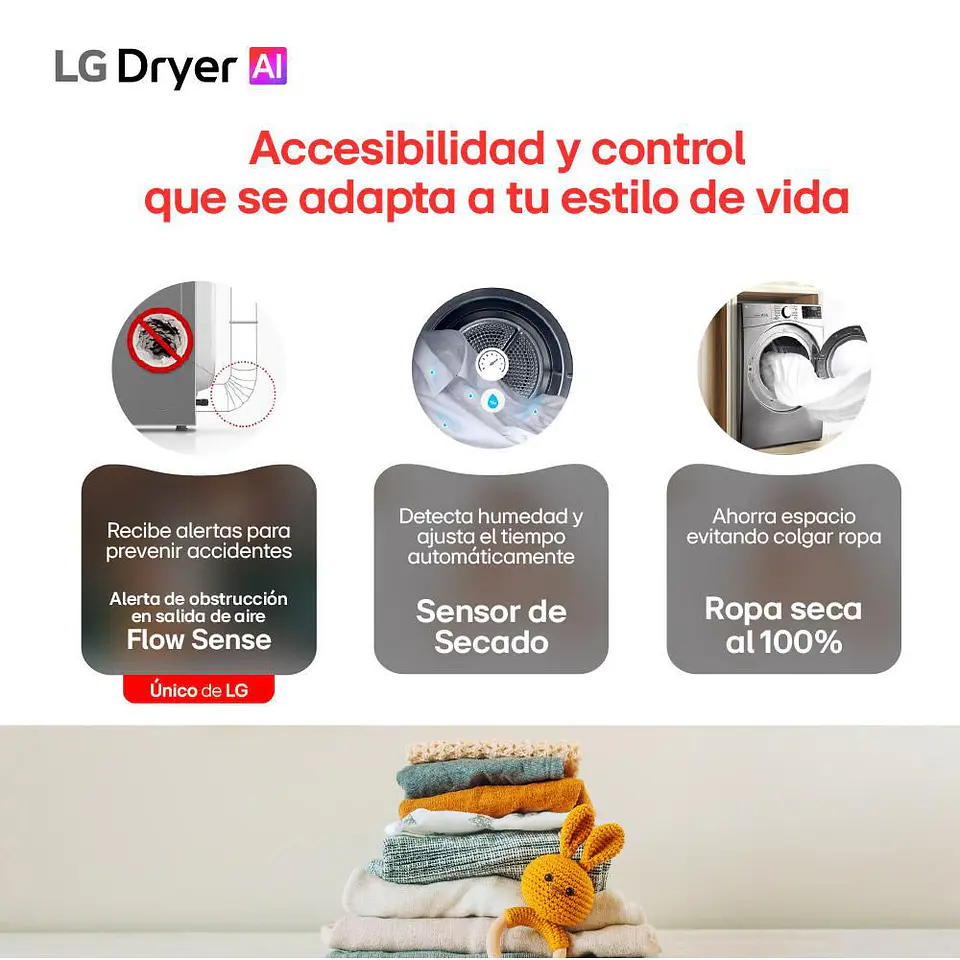 Secadora Carga Frontal 22kg/48lbs LG Gas 22 Kg DF22SFXS6BK.ASSECOL DF22SFXS6BK.ASSECOL GRIS 3