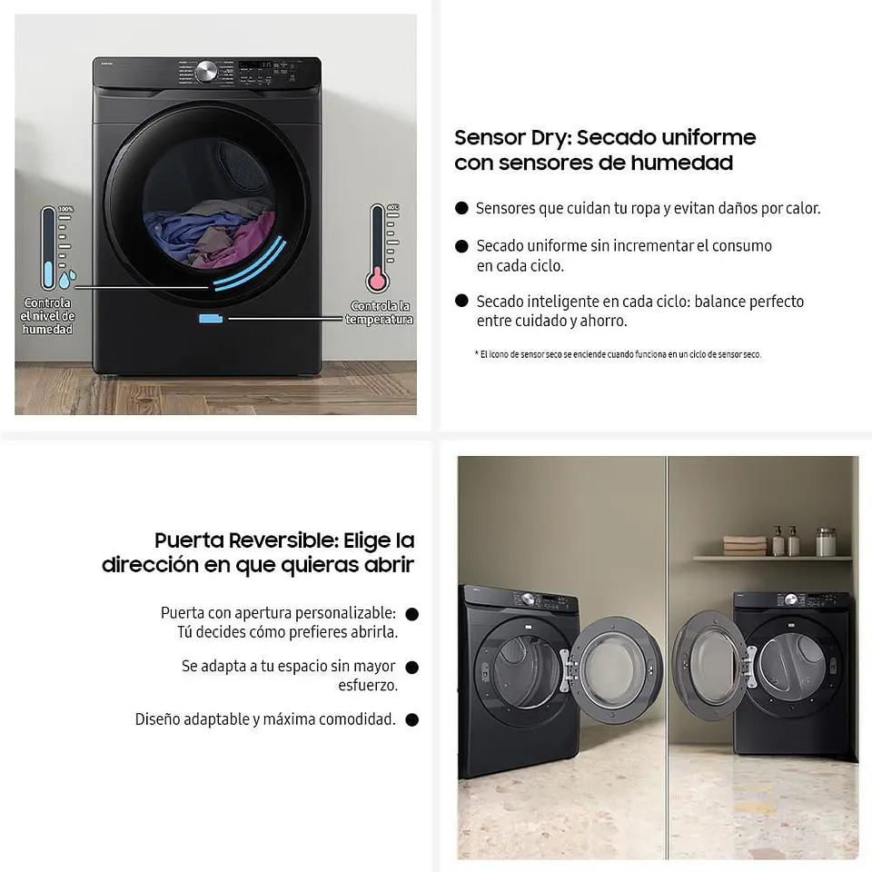 Secadora SAMSUNG Gas 24Kl DVG24DG8000VCO Negro 8