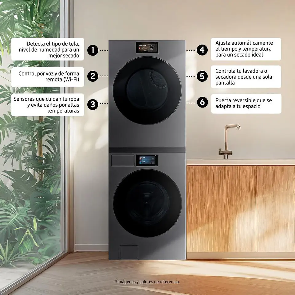 Secadora Carga Frontal SAMSUNG Gas 24 kg DV90F24UGSCO Gris 7