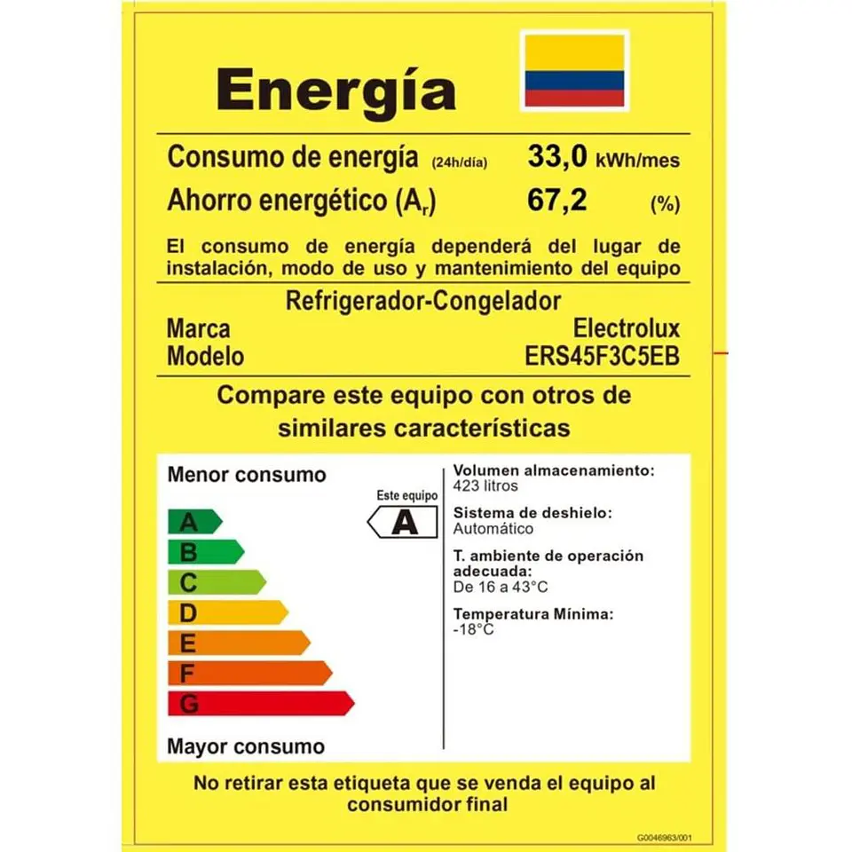 Nevecón 423 Litros ELECTROLUX Side By Side 423 Litros ERS45F3C5EB Negro 6