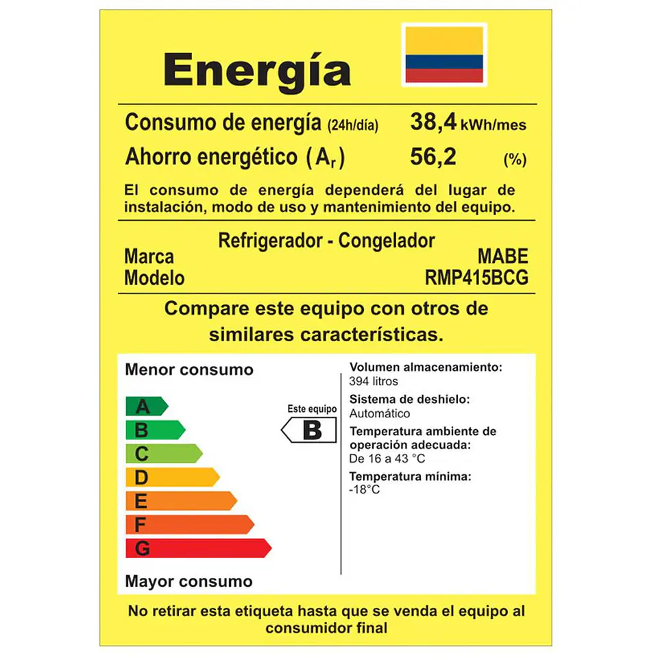 Nevera MABE No Frost Congelador Superior 394 L RMP415BCG RMP415BCG Grafito 7