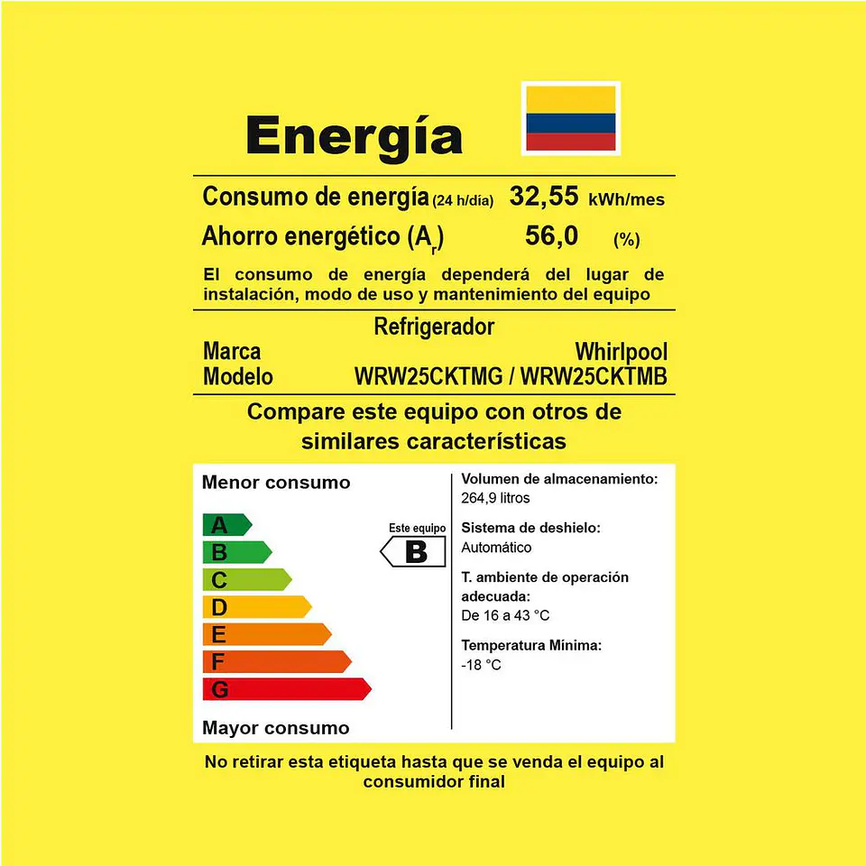 Nevera WHIRLPOOL No Frost 282 litros WRW25CKTMG Gris 2
