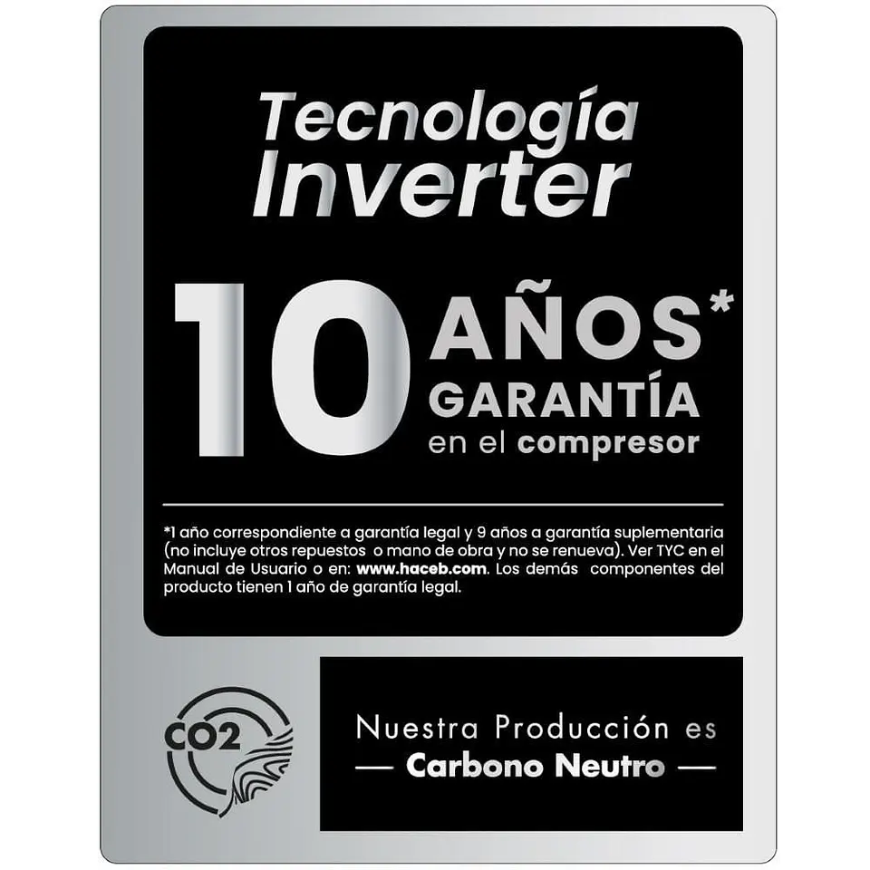 Nevera HACEB No Frost Congelador Superior 243 LTS 9003541 TITANIO 7