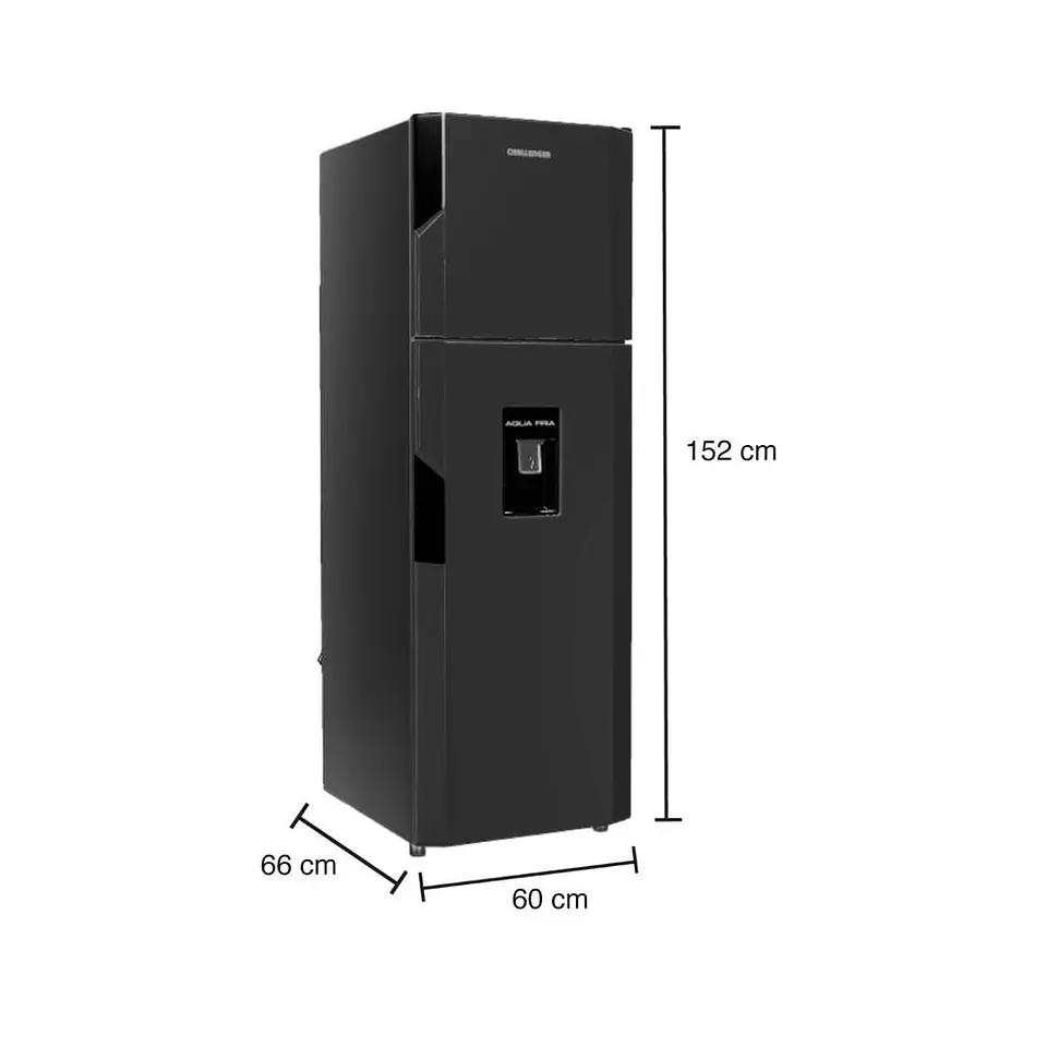Refrigerador CHALLENGER No Frost Congelador Superior 231 LTS CR249 Titanium 2