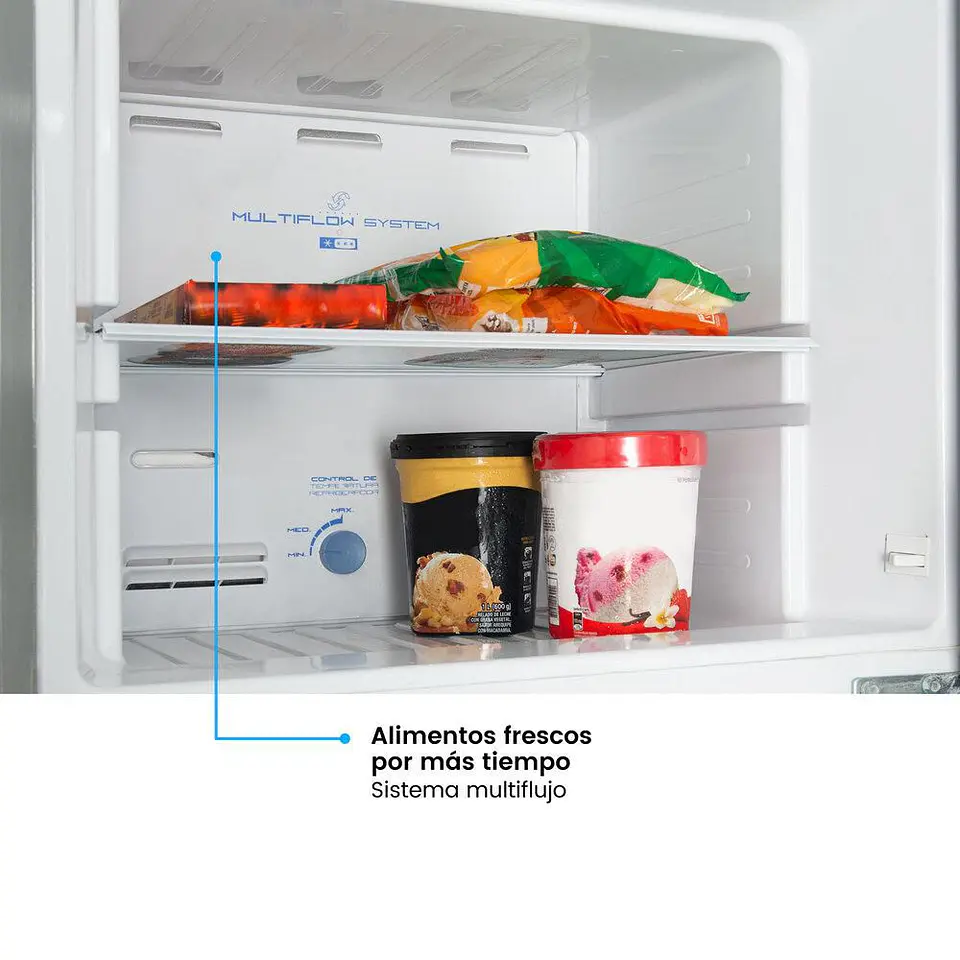 Refrigerador CHALLENGER No Frost Congelador Superior 231 LTS CR249 Titanium 8
