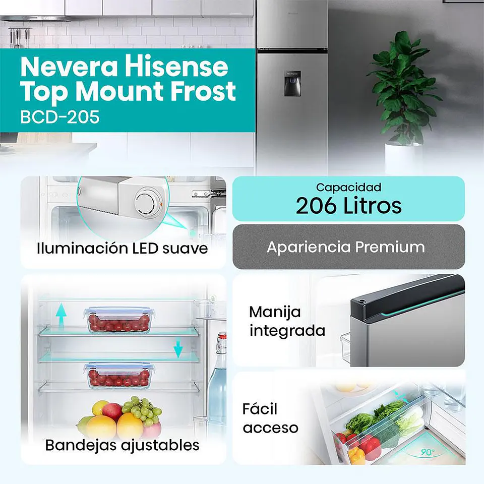 Nevera Congelador Superior HISENSE Frost Congelador Superior 206 Litros BCD205 BCD205 Silver 8