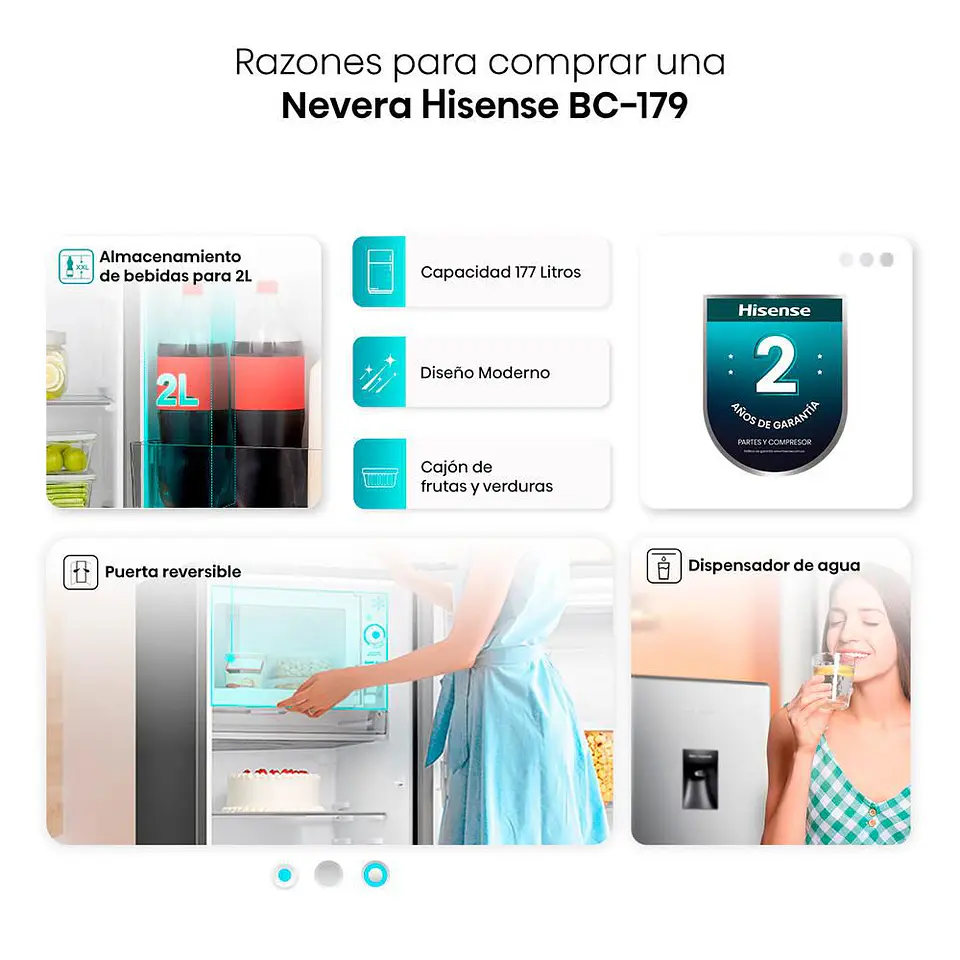 Nevera Compacta HISENSE Frost Congelador Superior 177 litros BC179 BC179R/HC1 Gris 6