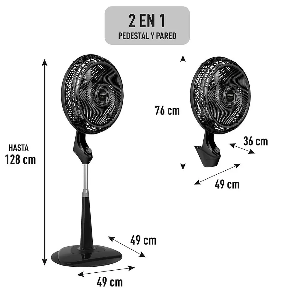 Ventilador 2 En 1 SAMURAI Silence For Maxx VE77C0I0 Negro 6