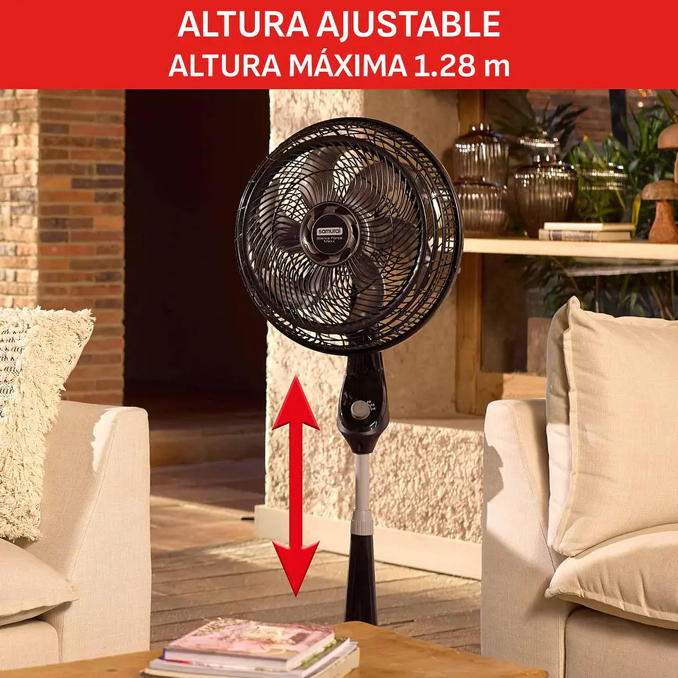 Ventilador 2 En 1 SAMURAI Silence For Maxx VE77C0I0 Negro 7