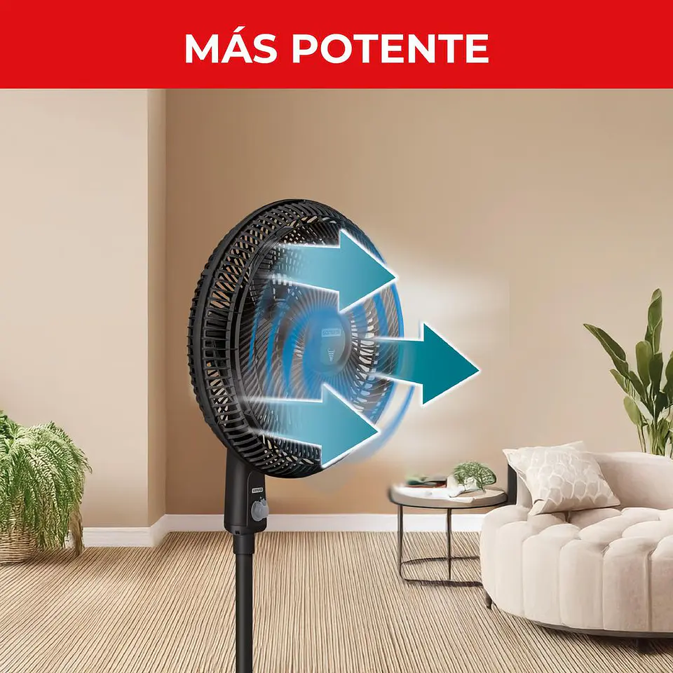Ventilador De Piso SAMURAI Air Turbo Pedestal VE31A2I0 Negro 5