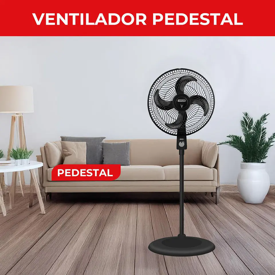 Ventilador De Piso SAMURAI Air Turbo Pedestal VE31A2I0 Negro 8