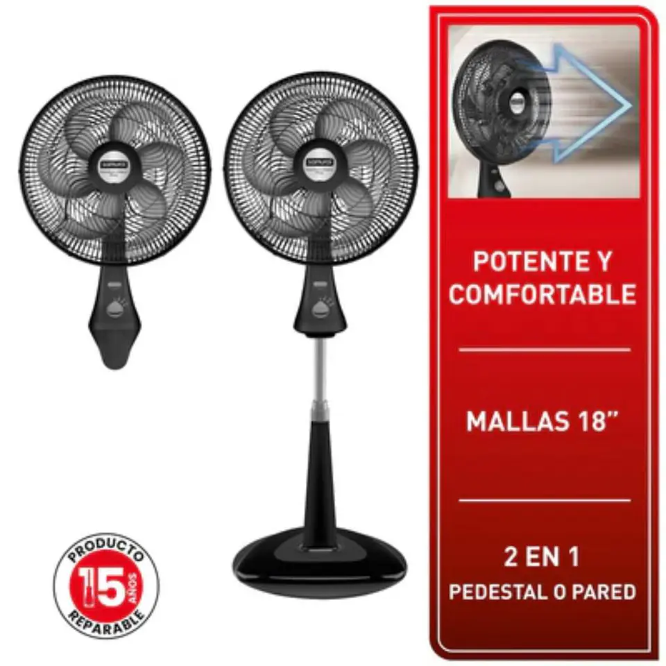 Ventilador Samurai Comfort Maxx Plus 2En1 Negro 4