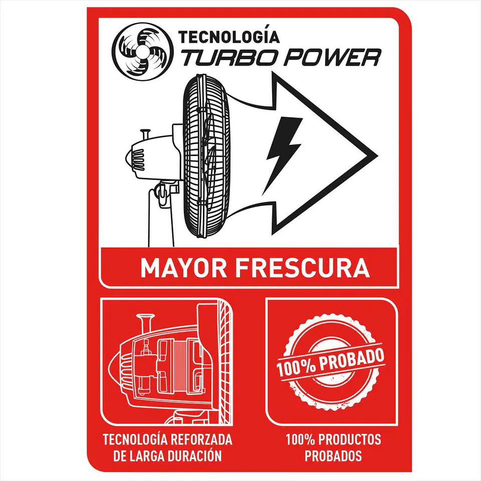 Ventilador De Pared Negro Turbo Power Samurai 2