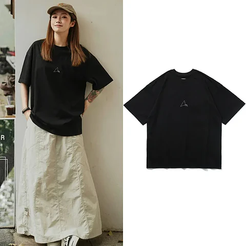 ROA 26SS Japanese Style Outdoor Loose Casual Small Logo Cotton Short Sleeve T-Shirt Unisex Crew Neck