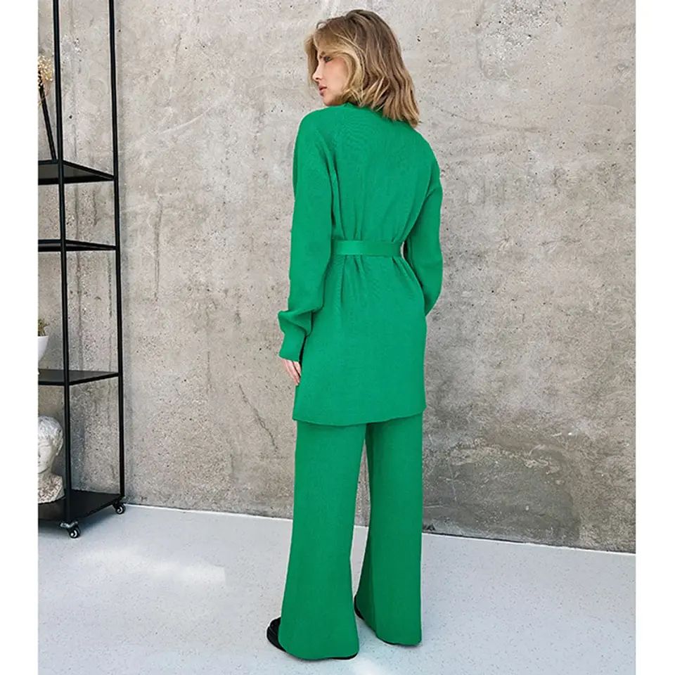 Casual Loungewear Women Set Knit Bathrobes Cardigans Pants Matching Sets 2 Piece Women Knitted Suit Knitted Two Piece Women Sets 2