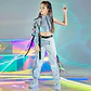 PU Hip-Hop Dance Clothes Reflective Rave Outfit Girl Sets Jazz Dancewear Festival Crop Tops Cargo Pants Catwalk Show Costume - Miniatura 3