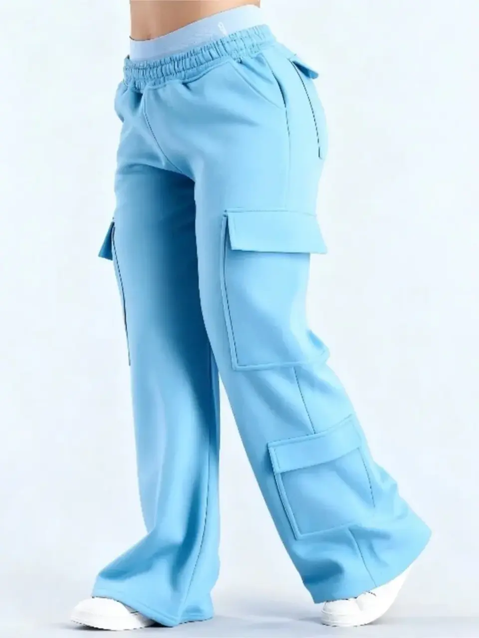Ropa Mujer Fashion Solid Color Casual Pocket Versatile Pant Spring Temperament Commuting Loose Personality Sports Straight Pants 8