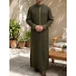 Middle Eastern Arab ethnic robe, Muslim traditional men's robe, casual festival worship, Islamic men's clothing - Miniatura 1