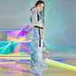 PU Hip-Hop Dance Clothes Reflective Rave Outfit Girl Sets Jazz Dancewear Festival Crop Tops Cargo Pants Catwalk Show Costume - Miniatura 5