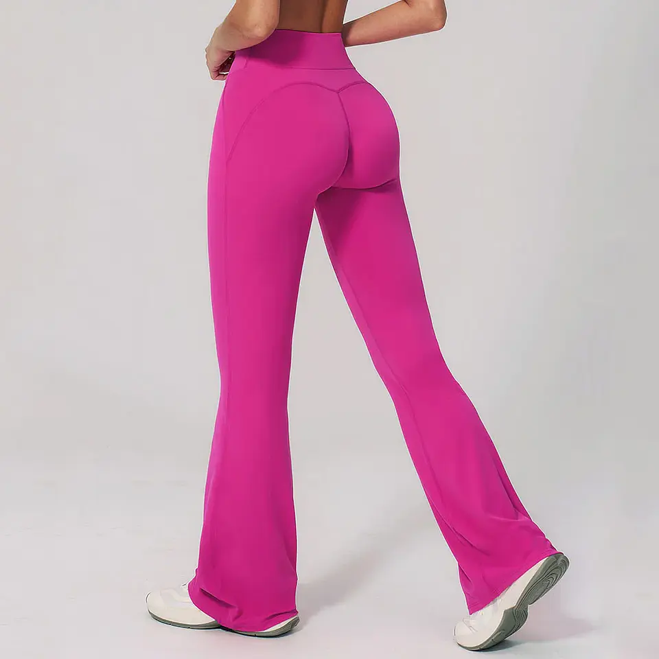 Ropa Mujer High Waisted Fitness Flared Pants Women Casual Outdoor Running Yoga Pants Wide Leg Pants Elastic Bell Bottom Pants 1
