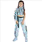PU Hip-Hop Dance Clothes Reflective Rave Outfit Girl Sets Jazz Dancewear Festival Crop Tops Cargo Pants Catwalk Show Costume - Miniatura 6