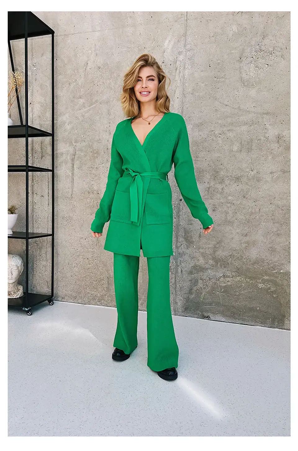 Casual Loungewear Women Set Knit Bathrobes Cardigans Pants Matching Sets 2 Piece Women Knitted Suit Knitted Two Piece Women Sets 12