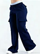 Ropa Mujer Fashion Solid Color Casual Pocket Versatile Pant Spring Temperament Commuting Loose Personality Sports Straight Pants - Miniatura 12
