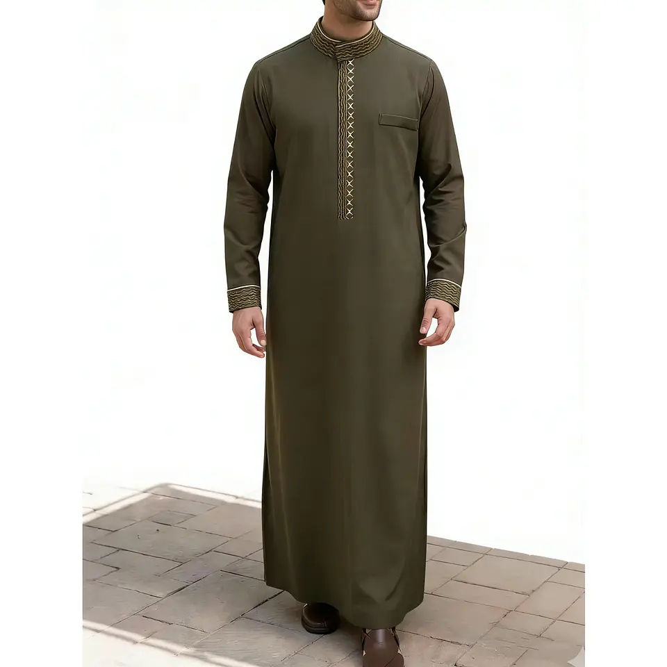 Middle Eastern Arab ethnic robe, Muslim traditional men's robe, casual festival worship, Islamic men's clothing 4