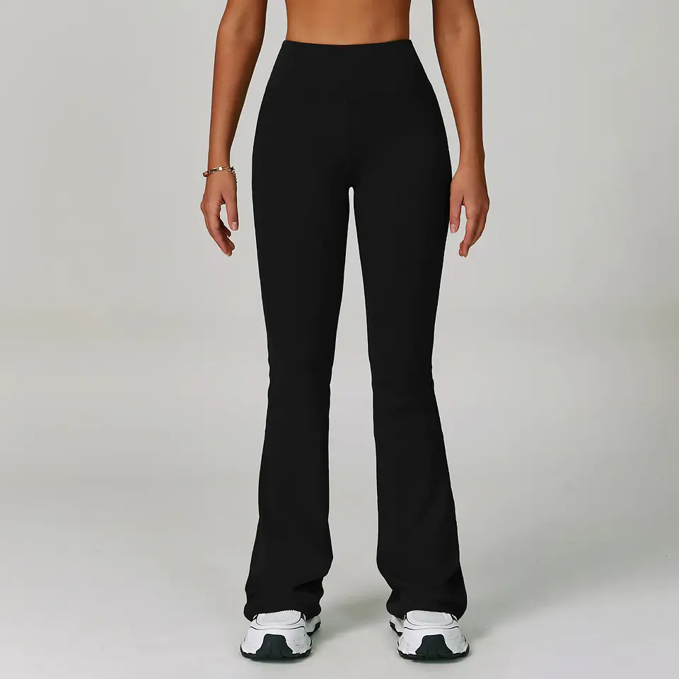 Ropa Mujer High Waisted Fitness Flared Pants Women Casual Outdoor Running Yoga Pants Wide Leg Pants Elastic Bell Bottom Pants 7