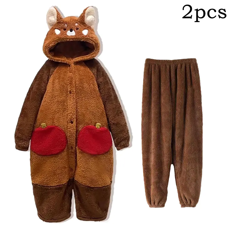 Adult Raccoon Cosplay Costume Robes Kigurumi Unicorn Onesie Anime Nightgown Halloween Cartoon Bear Pajamas Winter 9