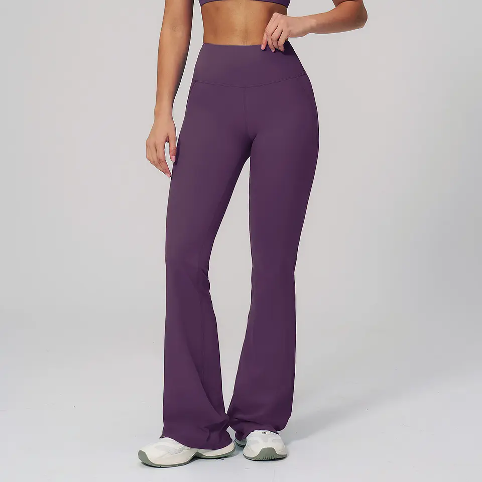 Ropa Mujer High Waisted Fitness Flared Pants Women Casual Outdoor Running Yoga Pants Wide Leg Pants Elastic Bell Bottom Pants 9
