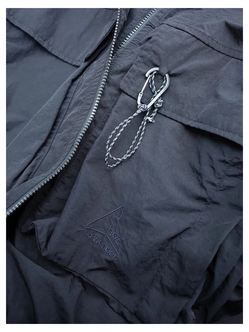 ROA HIKING Collaborative Windproof Waterproof Nylon Jacket Hooded Outerwear Long Sleeve Zipper Closure Pure Color Unisex Jacket 12