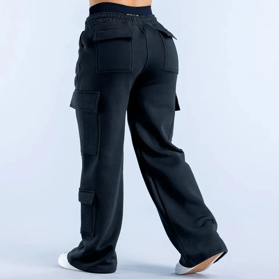 Ropa Mujer Fashion Solid Color Casual Pocket Versatile Pant Spring Temperament Commuting Loose Personality Sports Straight Pants 22