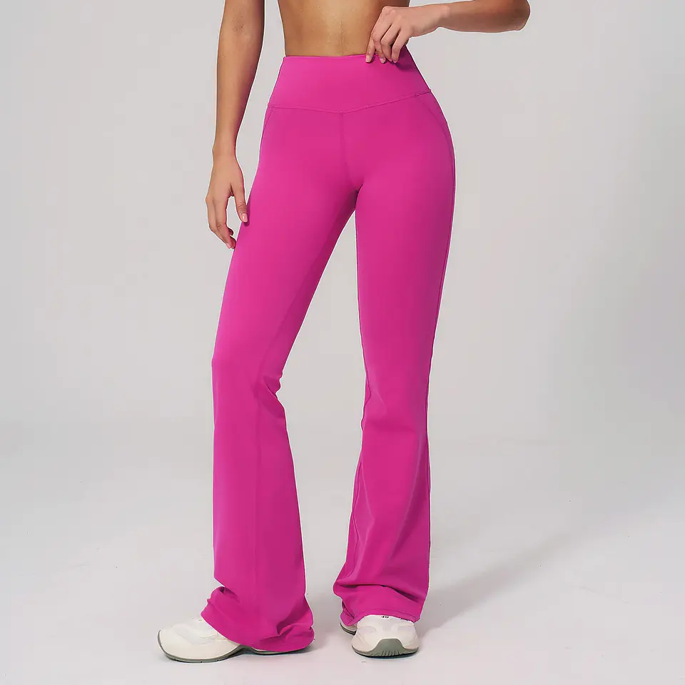 Ropa Mujer High Waisted Fitness Flared Pants Women Casual Outdoor Running Yoga Pants Wide Leg Pants Elastic Bell Bottom Pants 11