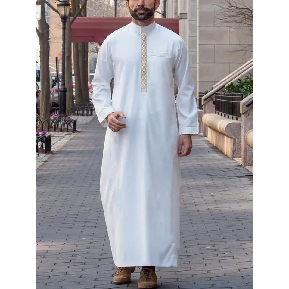 Middle Eastern Arab ethnic robe, Muslim traditional men's robe, casual festival worship, Islamic men's clothing 6