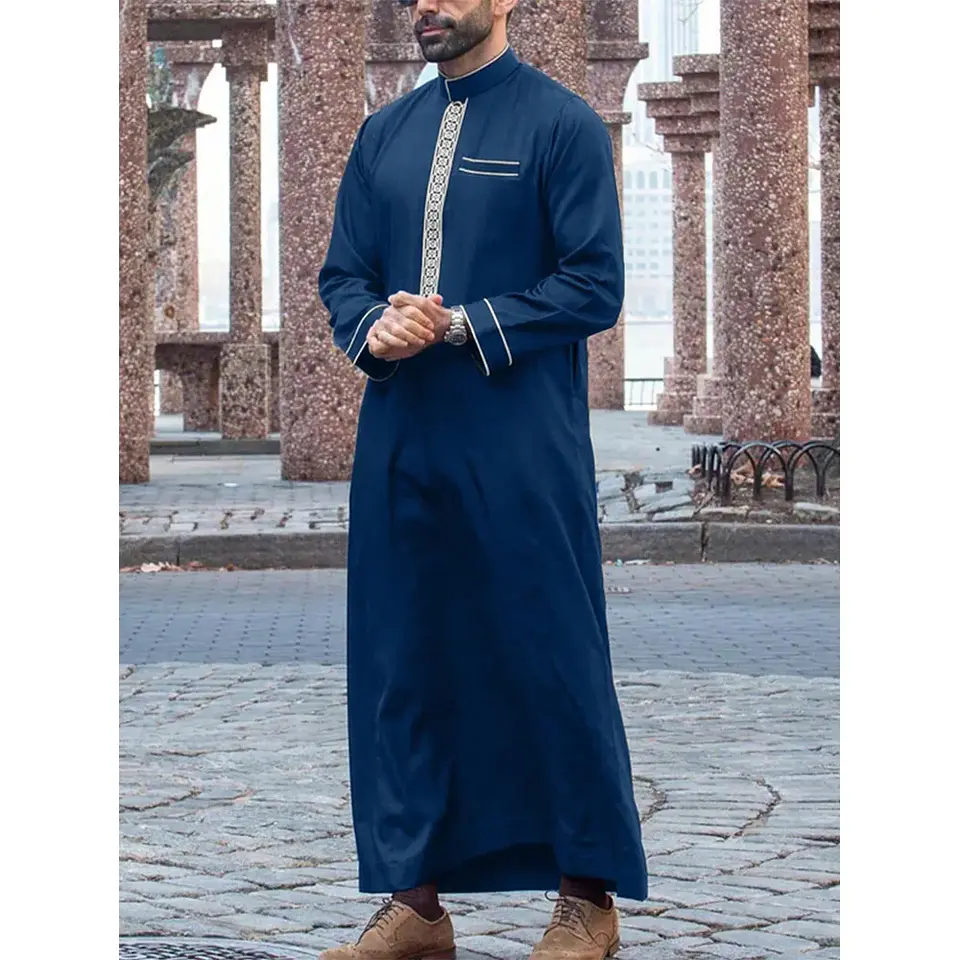 Middle Eastern Arab ethnic robe, Muslim traditional men's robe, casual festival worship, Islamic men's clothing 8