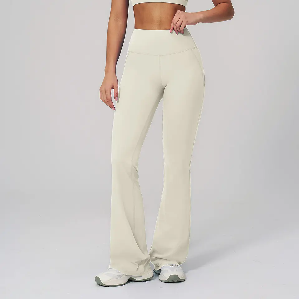 Ropa Mujer High Waisted Fitness Flared Pants Women Casual Outdoor Running Yoga Pants Wide Leg Pants Elastic Bell Bottom Pants 13
