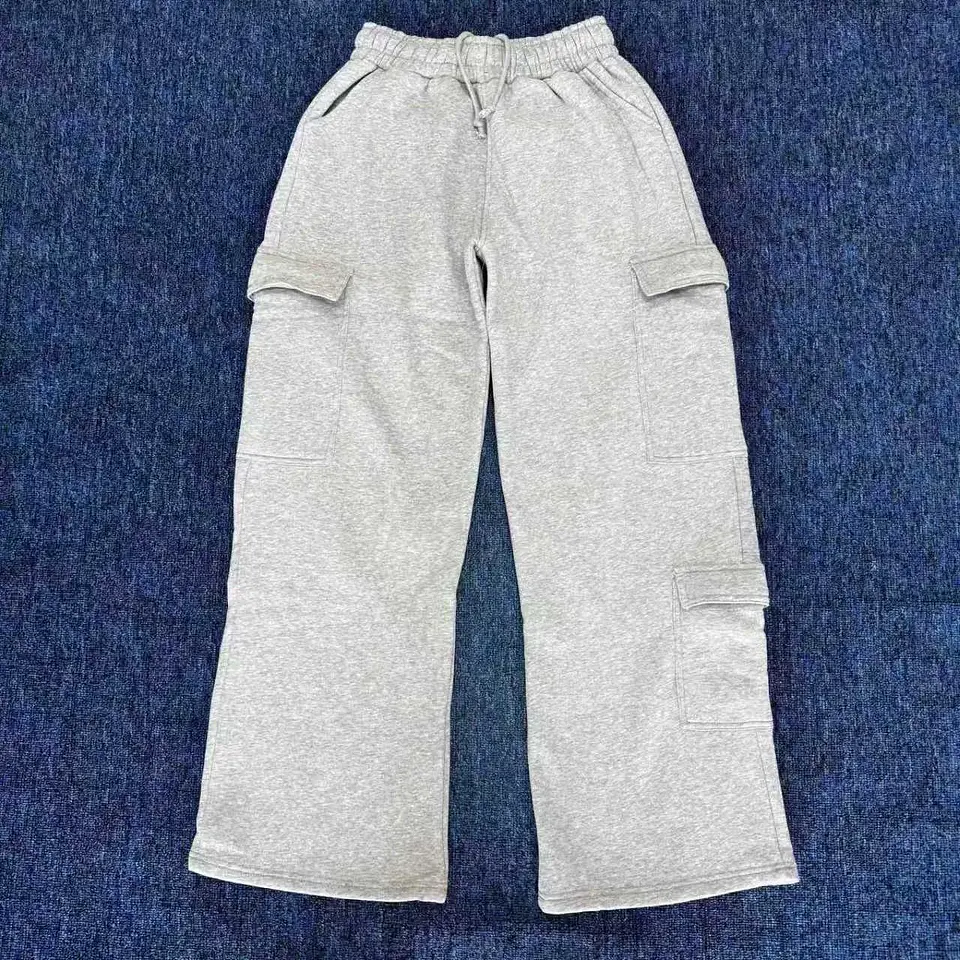 Ropa Mujer Fashion Solid Color Casual Pocket Versatile Pant Spring Temperament Commuting Loose Personality Sports Straight Pants 24