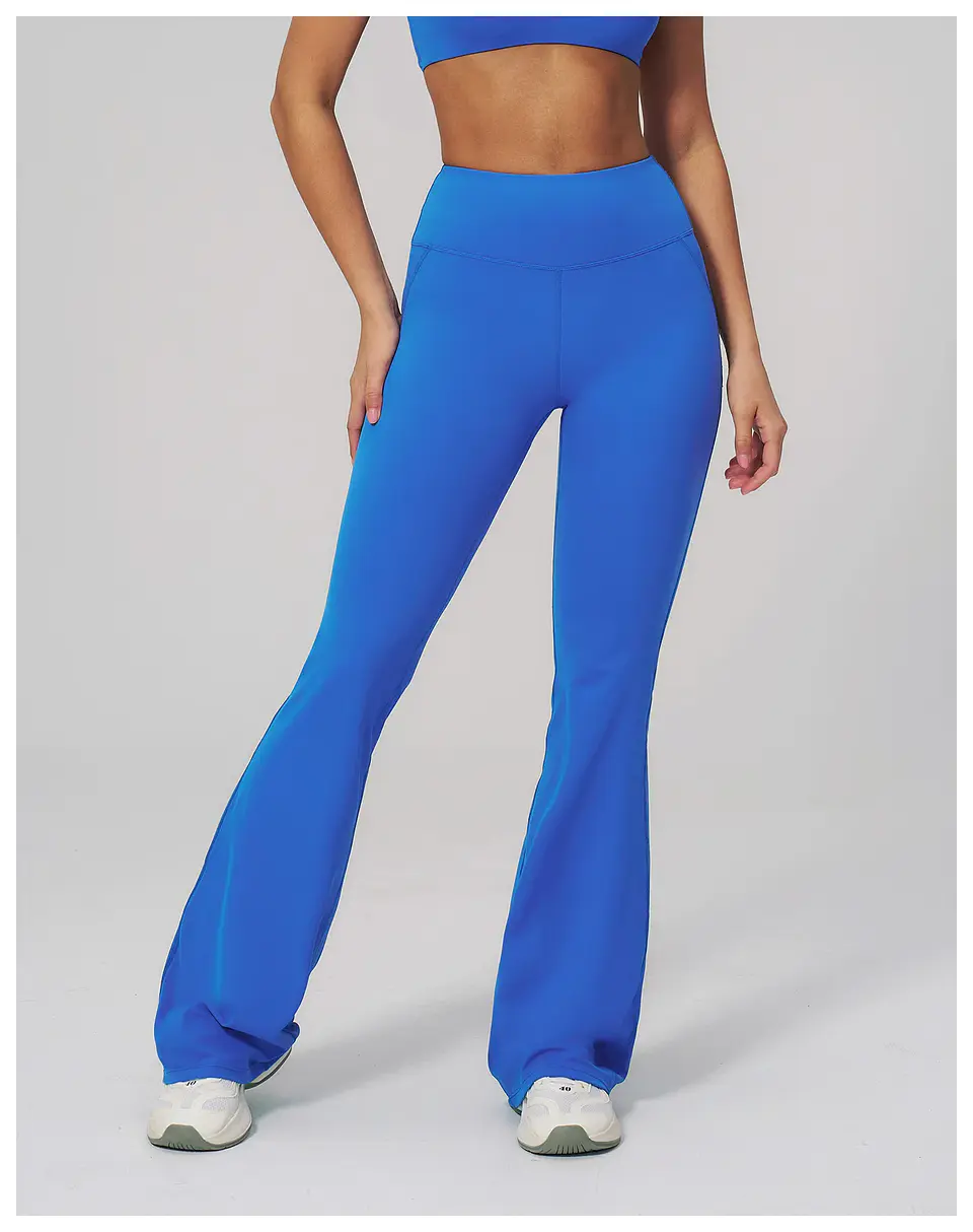 Ropa Mujer High Waisted Fitness Flared Pants Women Casual Outdoor Running Yoga Pants Wide Leg Pants Elastic Bell Bottom Pants 18