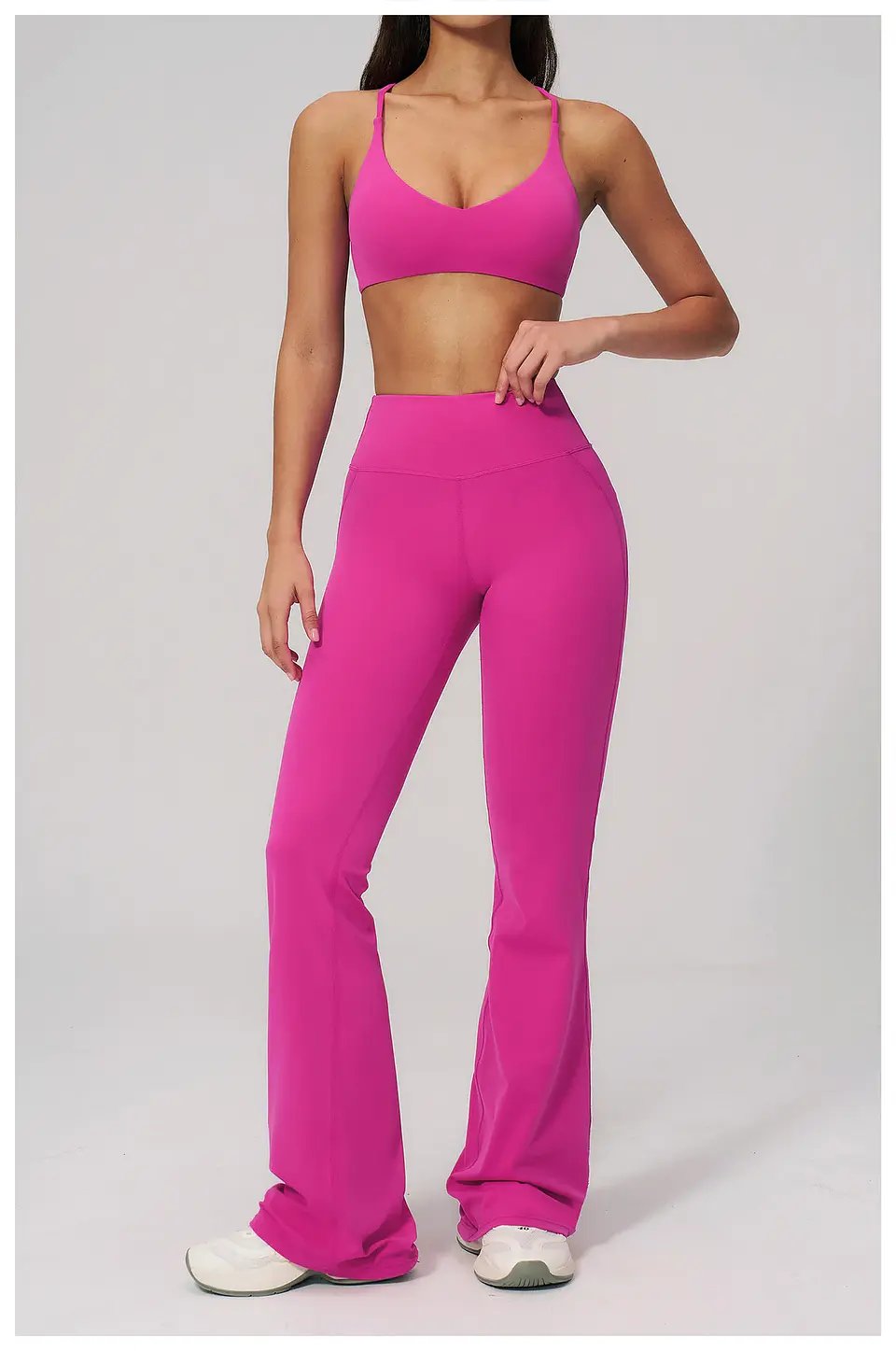 Ropa Mujer High Waisted Fitness Flared Pants Women Casual Outdoor Running Yoga Pants Wide Leg Pants Elastic Bell Bottom Pants 21