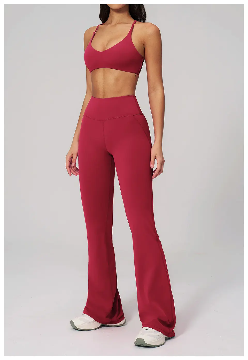 Ropa Mujer High Waisted Fitness Flared Pants Women Casual Outdoor Running Yoga Pants Wide Leg Pants Elastic Bell Bottom Pants 26