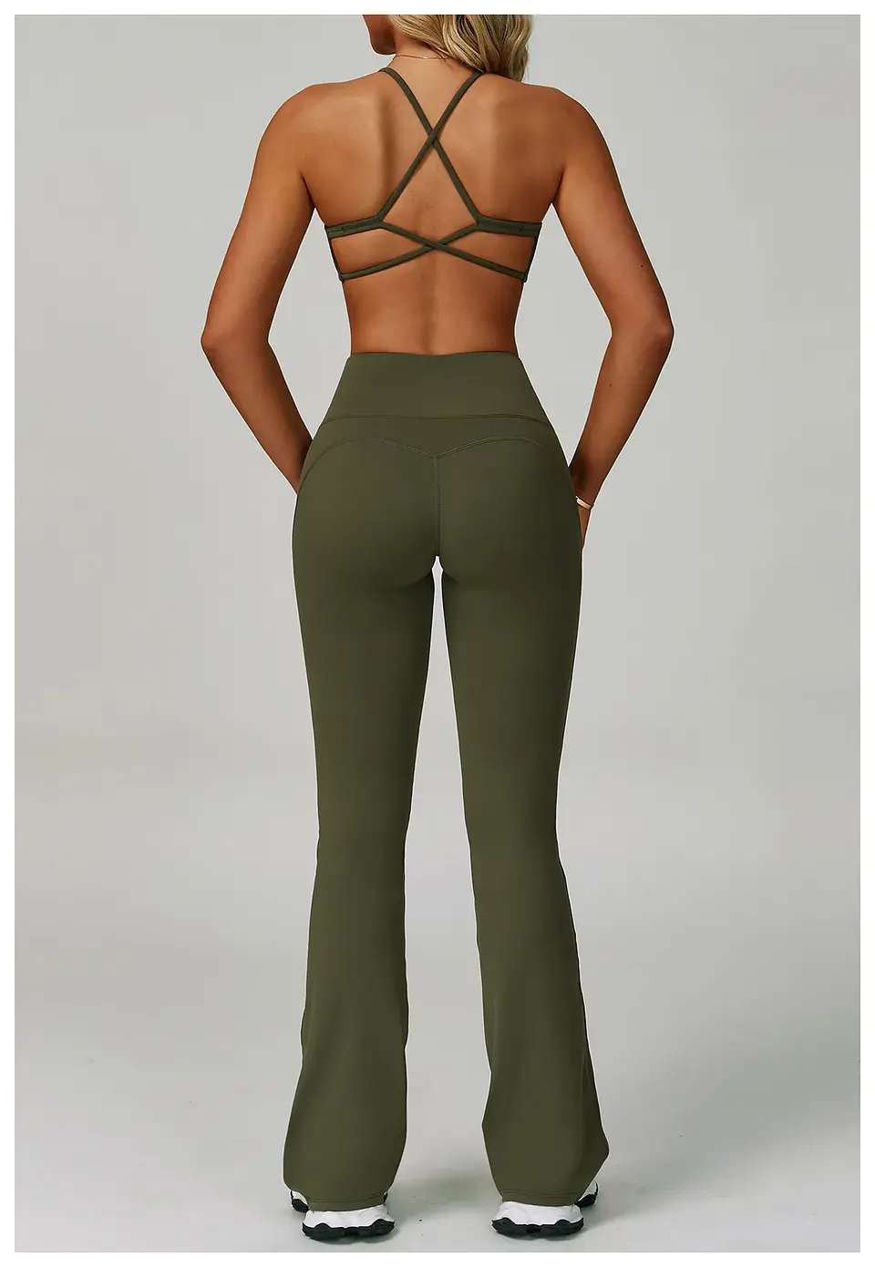 Ropa Mujer High Waisted Fitness Flared Pants Women Casual Outdoor Running Yoga Pants Wide Leg Pants Elastic Bell Bottom Pants 29