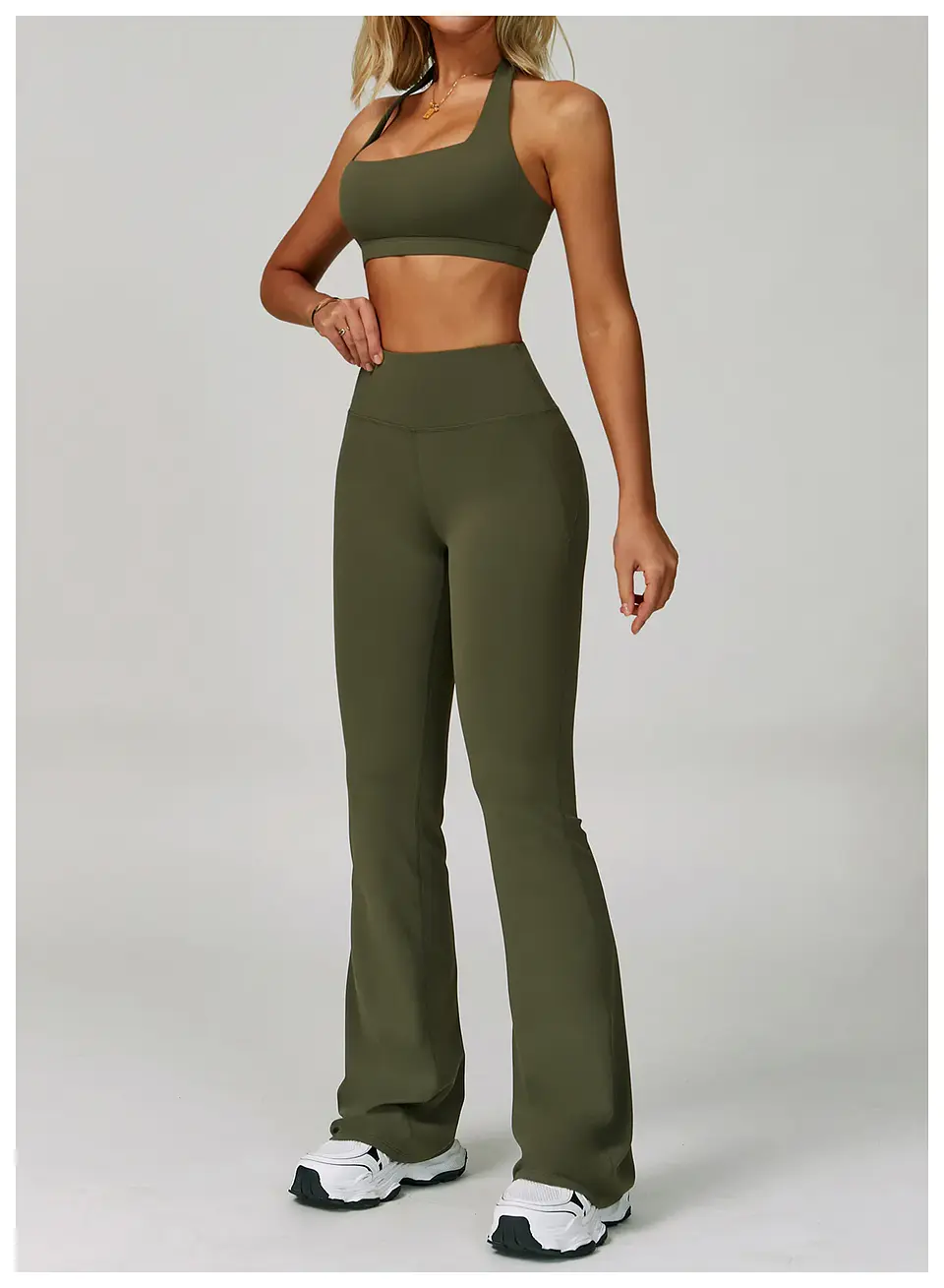 Ropa Mujer High Waisted Fitness Flared Pants Women Casual Outdoor Running Yoga Pants Wide Leg Pants Elastic Bell Bottom Pants 31