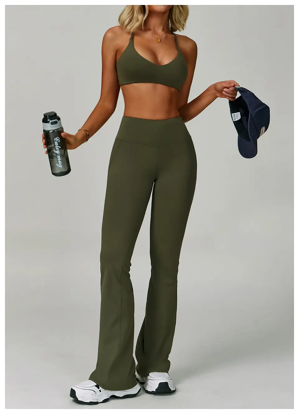 Ropa Mujer High Waisted Fitness Flared Pants Women Casual Outdoor Running Yoga Pants Wide Leg Pants Elastic Bell Bottom Pants 32